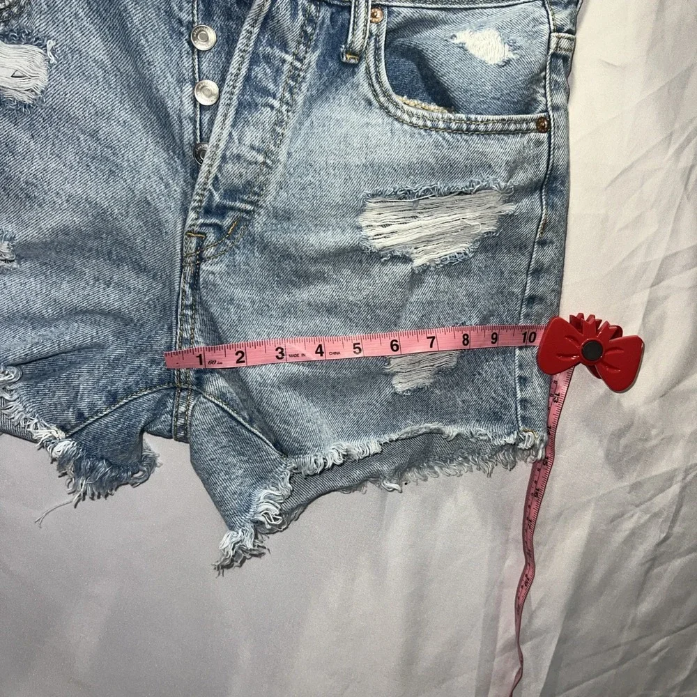 Aeropostale Jean Shorts Women's Size 8 Distressed Denim 90s high rise cut off 74
